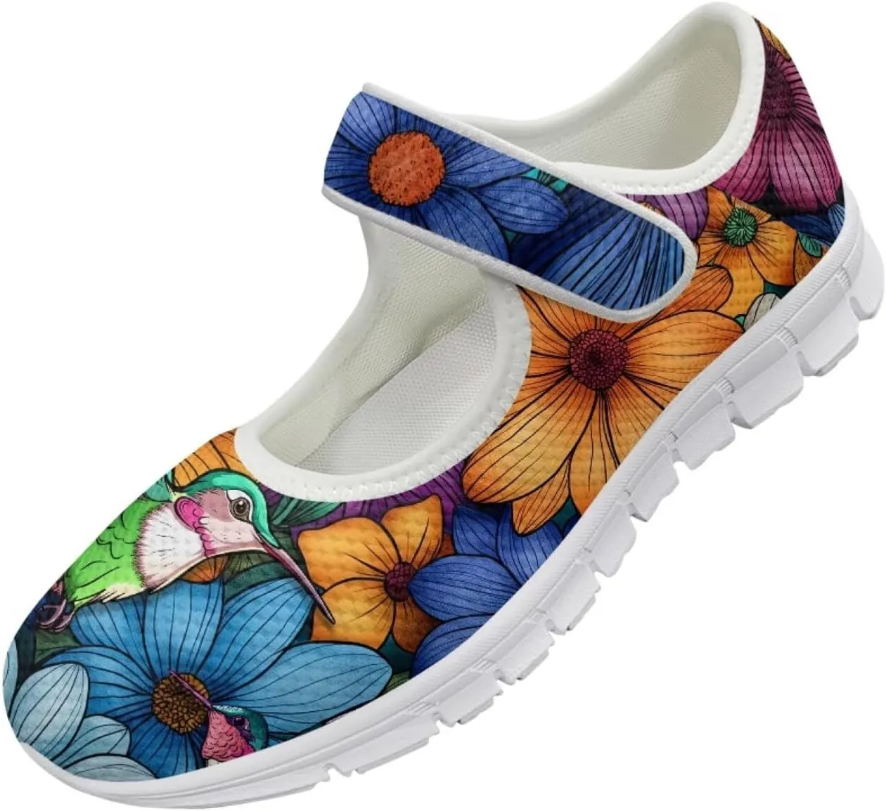 JoyLamoria Dragonfly Butterfly Walking Shoes Comfort Diabetic Shoes Wide Elderly Shoes Platform,US 4-9