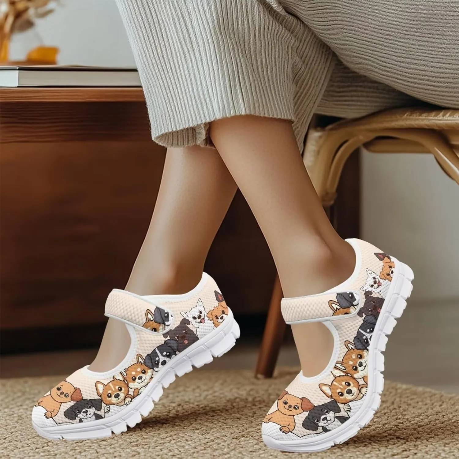 JoyLamoria Retro Sunflower Walking Shoes Non-Skid Breathable Flats Fashion Causal Dress Shoes for Flower Party Mary Jane Flats