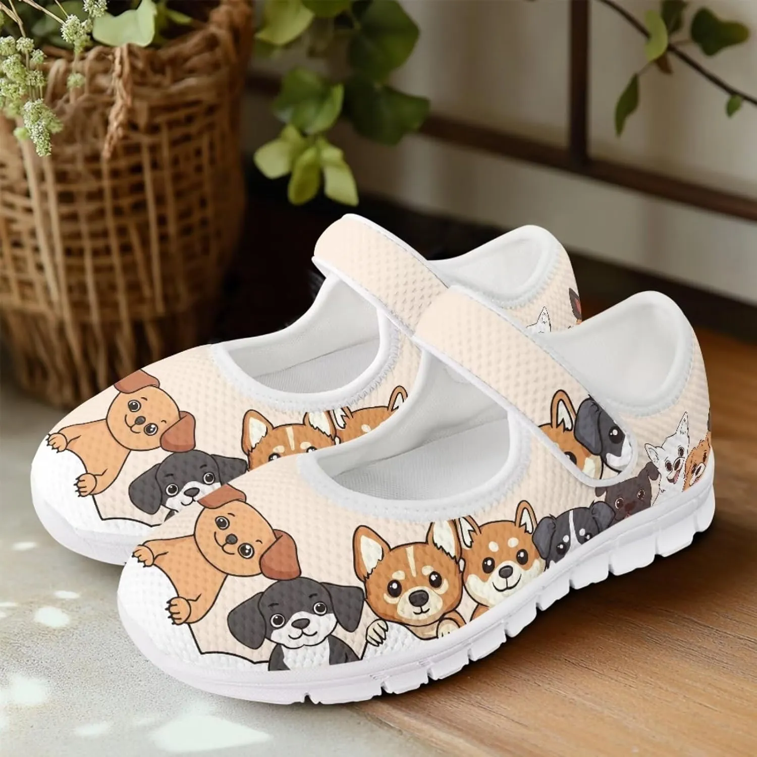 JoyLamoria Retro Sunflower Walking Shoes Non-Skid Breathable Flats Fashion Causal Dress Shoes for Flower Party Mary Jane Flats