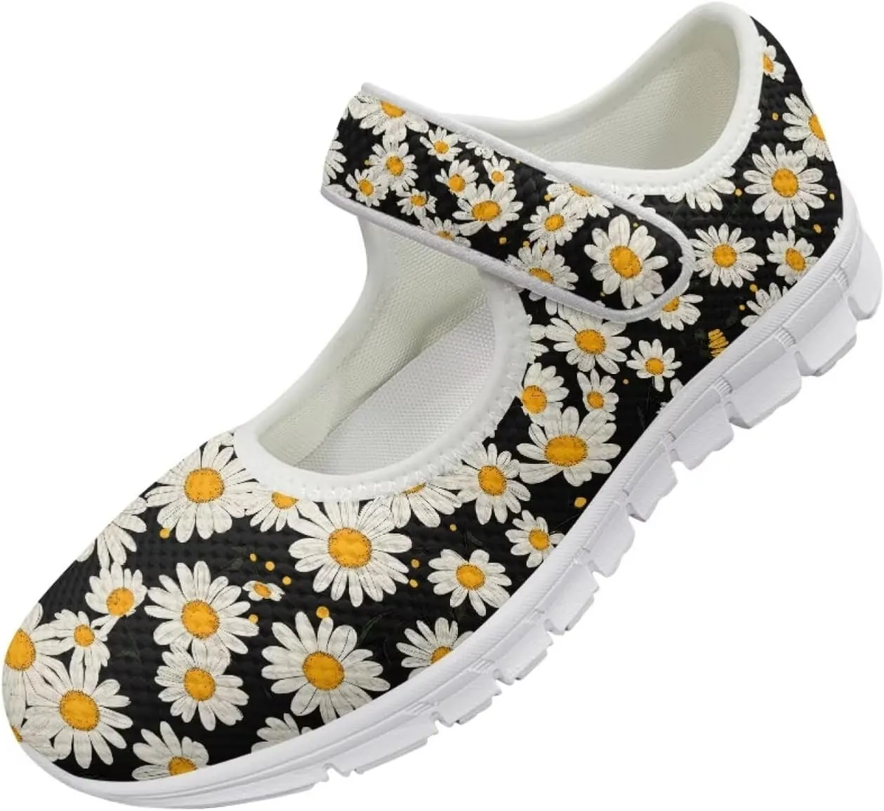 JoyLamoria Skull Rose Flats for Women Mesh Sneakers Fashion Causal Walking Shoes Womens Mary Jane Sneakers Y2K Gothic Footwear