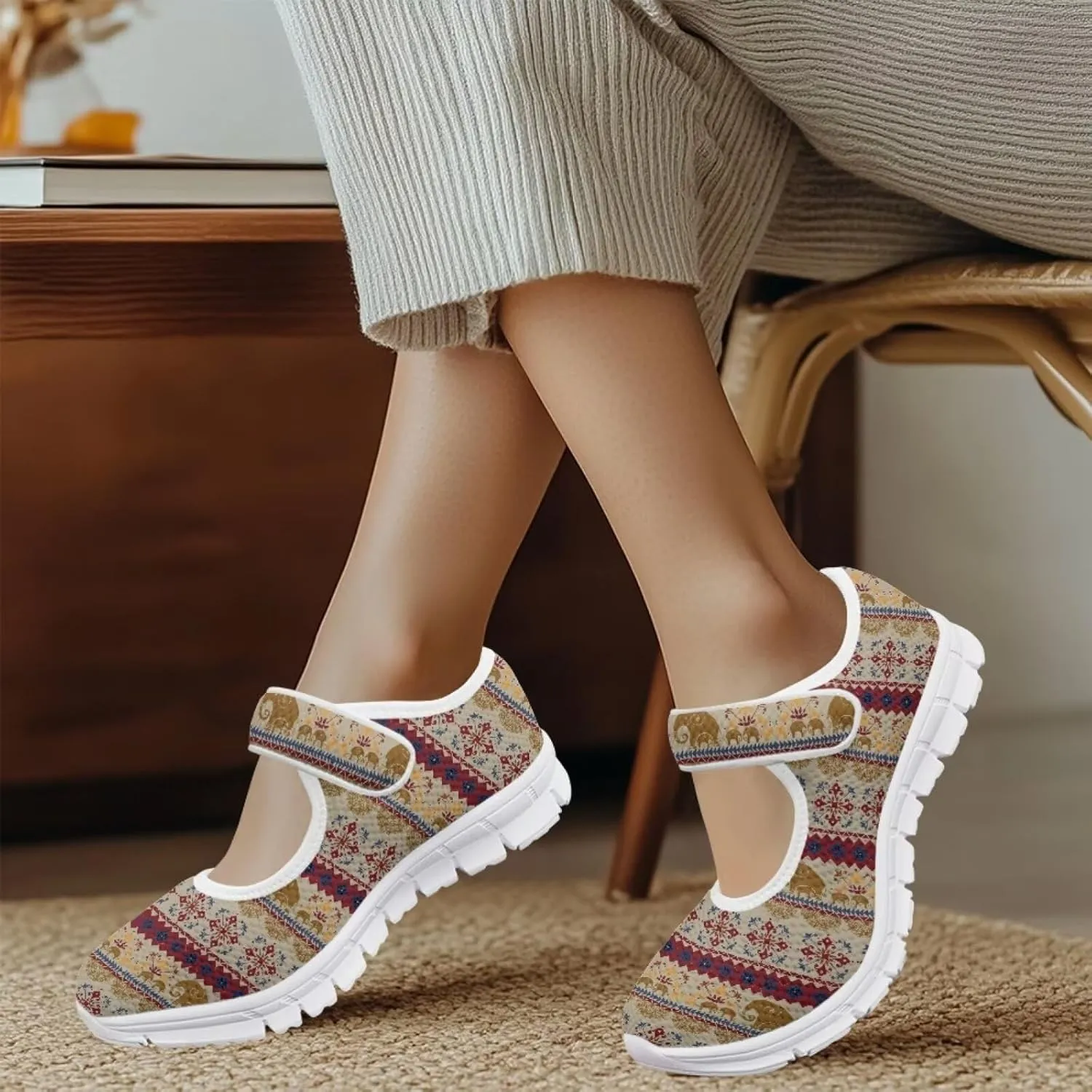 JoyLamoria Skull Rose Flats for Women Mesh Sneakers Fashion Causal Walking Shoes Womens Mary Jane Sneakers Y2K Gothic Footwear