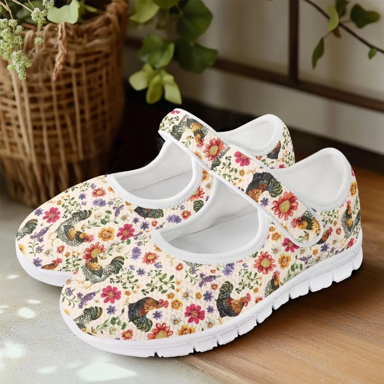JoyLamoria Skull Rose Flats for Women Mesh Sneakers Fashion Causal Walking Shoes Womens Mary Jane Sneakers Y2K Gothic Footwear