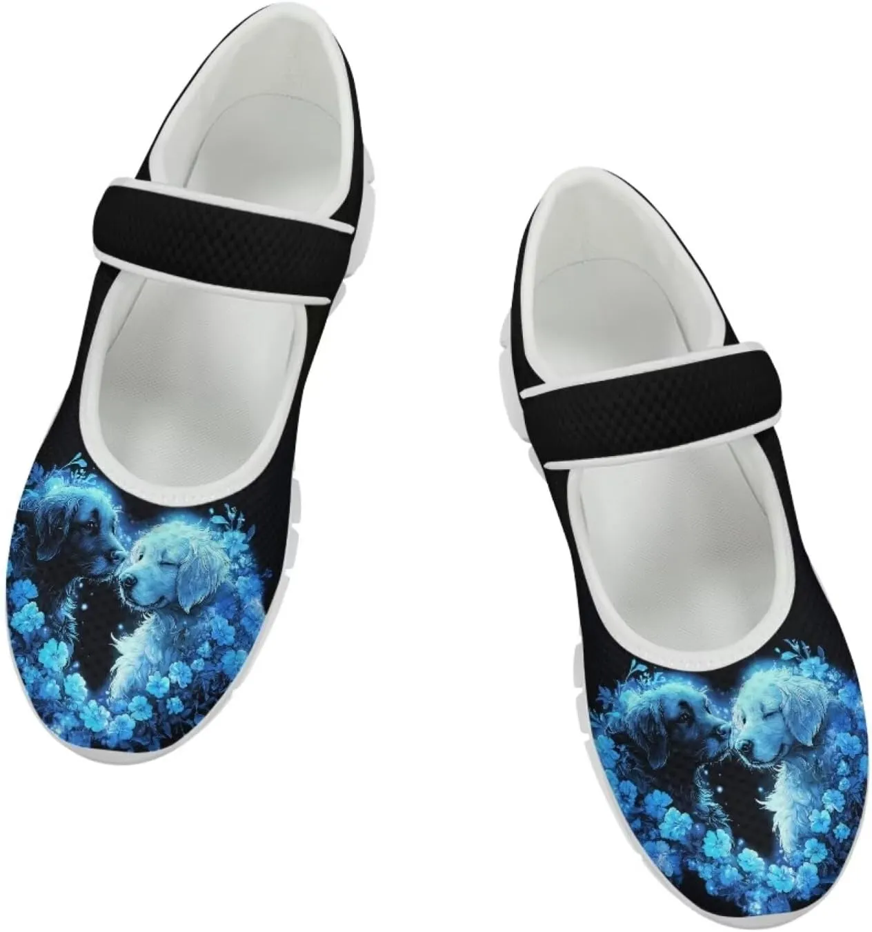 JoyLamoria Valentine's Day Walking Shoes Wide Diabetic Shoes Adjustable Barefoot Shoes Rainbow Love Print for Womens