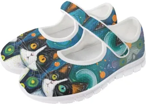 JoyLamoria Valentine's Day Walking Shoes Wide Diabetic Shoes Adjustable Barefoot Shoes Rainbow Love Print for Womens