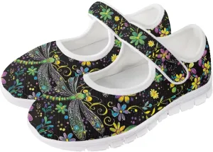 JoyLamoria Valentine's Day Walking Shoes Wide Diabetic Shoes Adjustable Barefoot Shoes Rainbow Love Print for Womens