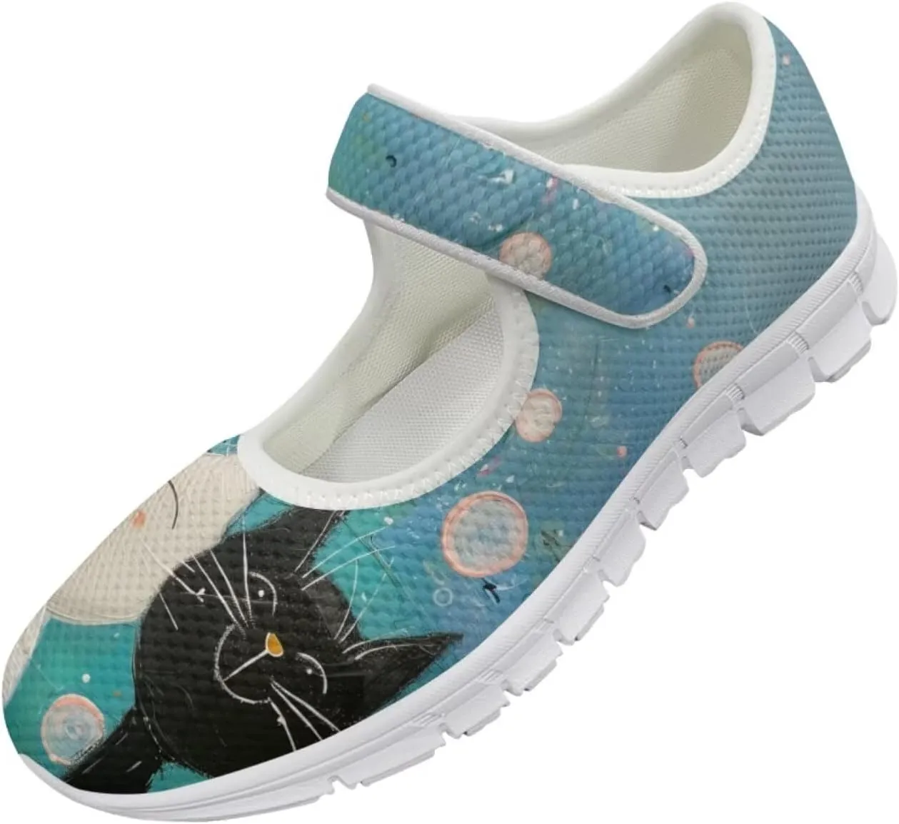 JoyLamoria Valentine's Day Walking Shoes Wide Diabetic Shoes Adjustable Barefoot Shoes Rainbow Love Print for Womens