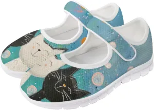 JoyLamoria Valentine's Day Walking Shoes Wide Diabetic Shoes Adjustable Barefoot Shoes Rainbow Love Print for Womens