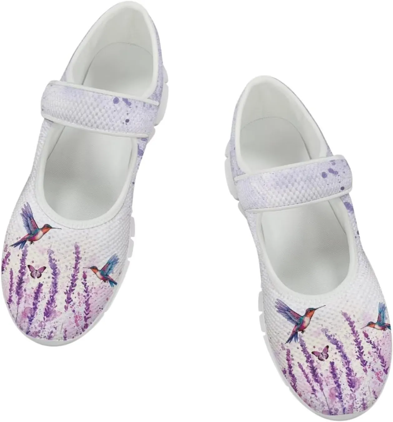 JoyLamoria Valentine's Day Walking Shoes Wide Diabetic Shoes Adjustable Barefoot Shoes Rainbow Love Print for Womens