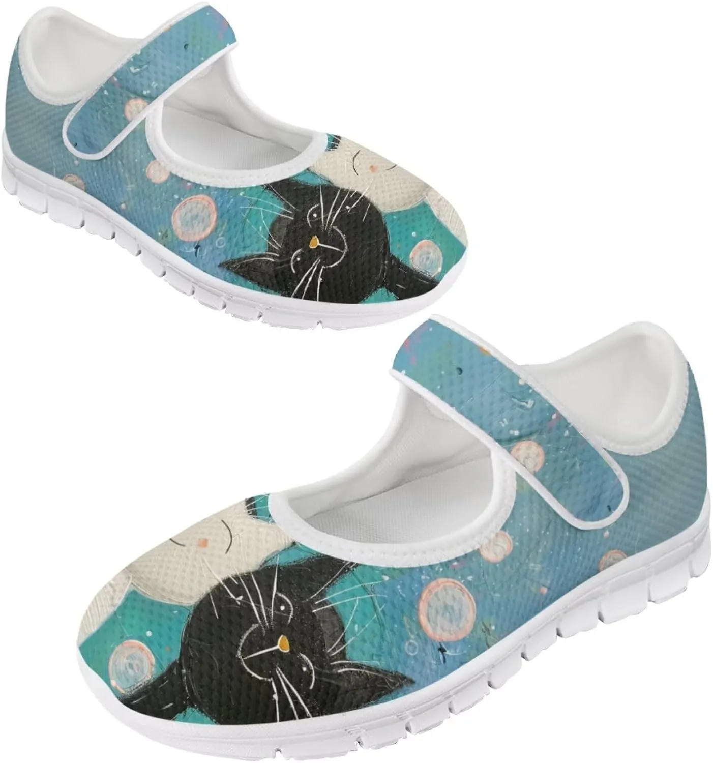 JoyLamoria Valentine's Day Walking Shoes Wide Diabetic Shoes Adjustable Barefoot Shoes Rainbow Love Print for Womens