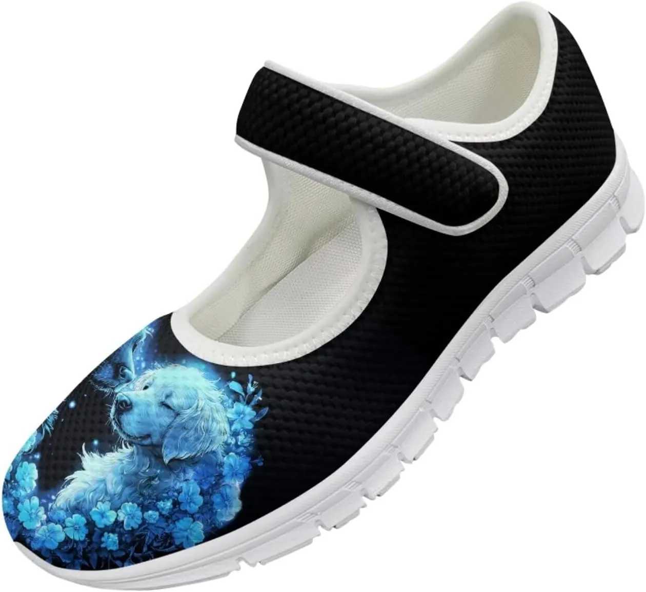 JoyLamoria Valentine's Day Walking Shoes Wide Diabetic Shoes Adjustable Barefoot Shoes Rainbow Love Print for Womens