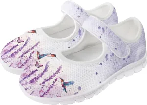 JoyLamoria Valentine's Day Walking Shoes Wide Diabetic Shoes Adjustable Barefoot Shoes Rainbow Love Print for Womens
