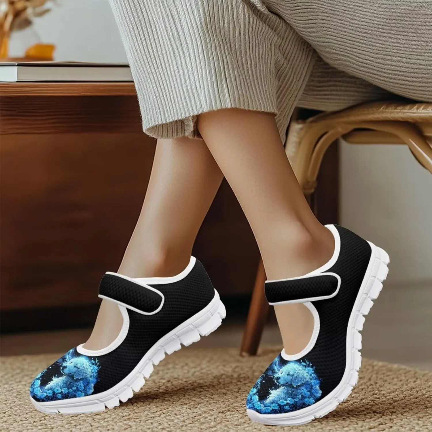 JoyLamoria Valentine's Day Walking Shoes Wide Diabetic Shoes Adjustable Barefoot Shoes Rainbow Love Print for Womens