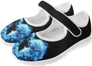 JoyLamoria Valentine's Day Walking Shoes Wide Diabetic Shoes Adjustable Barefoot Shoes Rainbow Love Print for Womens