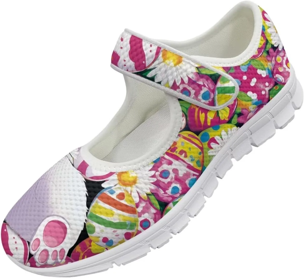 JoyLamoria Women's Wide Shoes with Adjustable Lightweight for Diabetic Edema Arthritis Swollen Feet Green Pickles Print Walking Shoes