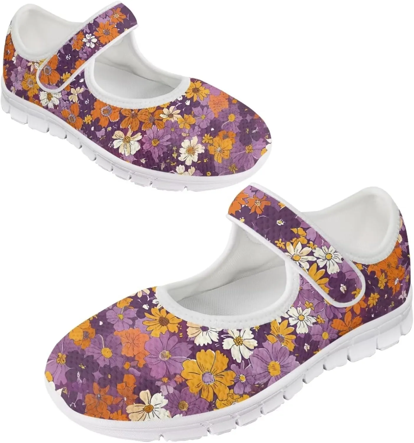 JoyLamoria Women's Wide Shoes with Adjustable Lightweight for Diabetic Edema Arthritis Swollen Feet Green Pickles Print Walking Shoes