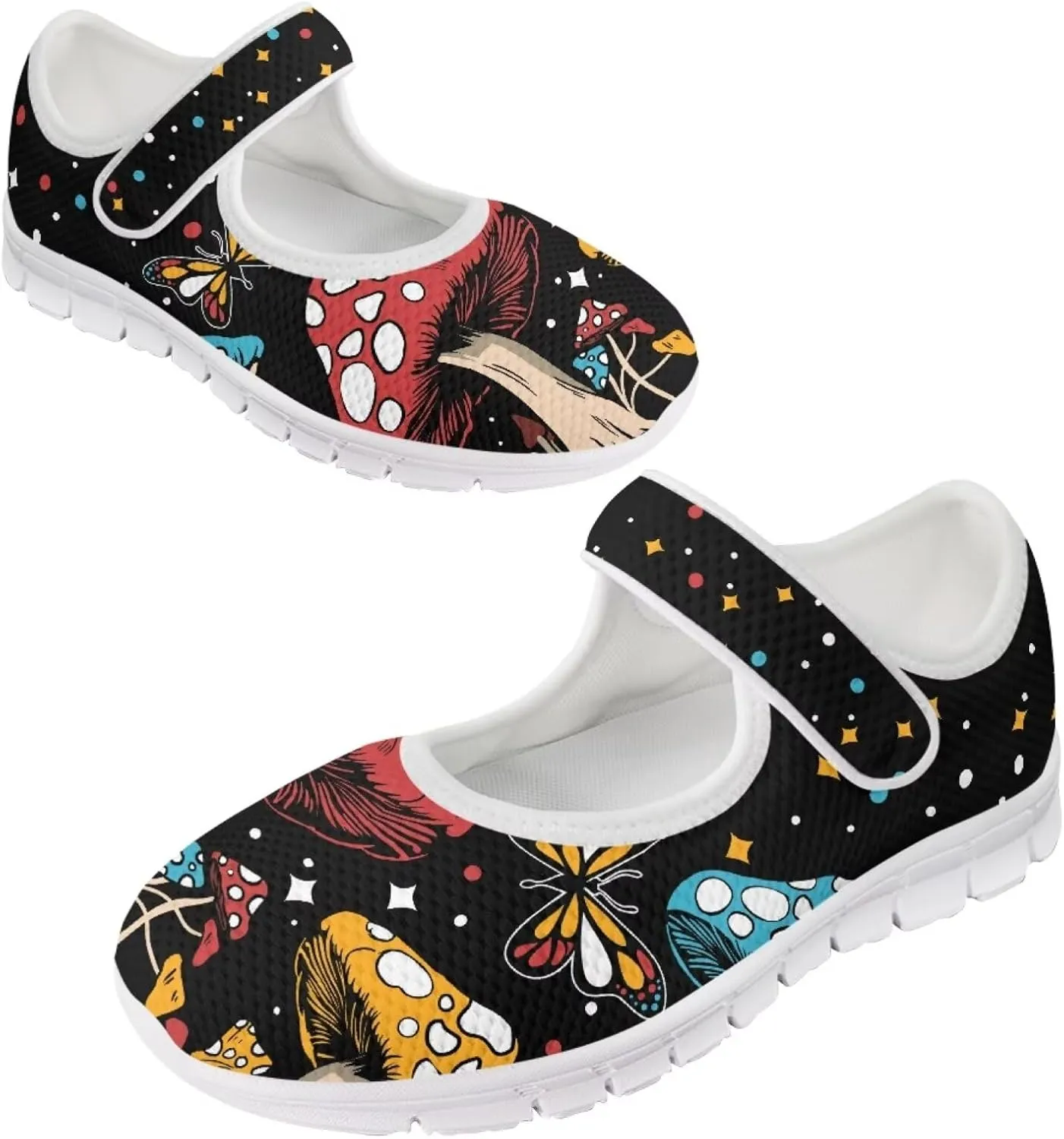 JoyLamoria Women's Wide Shoes with Adjustable Lightweight for Diabetic Edema Arthritis Swollen Feet Green Pickles Print Walking Shoes