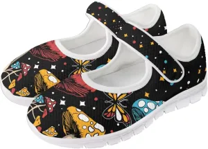 JoyLamoria Women's Wide Shoes with Adjustable Lightweight for Diabetic Edema Arthritis Swollen Feet Green Pickles Print Walking Shoes