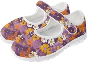JoyLamoria Women's Wide Shoes with Adjustable Lightweight for Diabetic Edema Arthritis Swollen Feet Green Pickles Print Walking Shoes