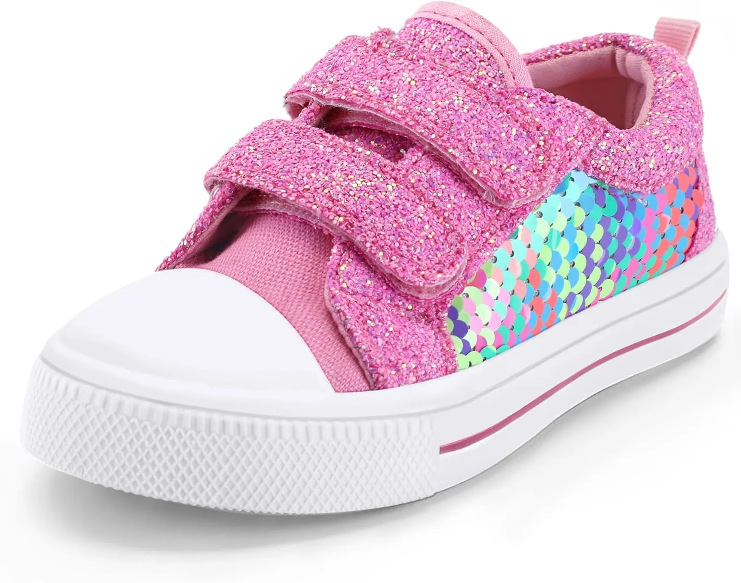 K KomForme Toddler Boys & Girls Shoes Kids Canvas Sneakers with Cartoon Dual Hook and Loops
