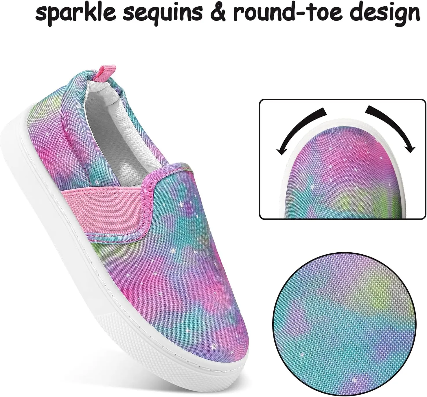 K KomForme Toddler Sneakers for Girls Boys Slip On Canvas Walking Shoes
