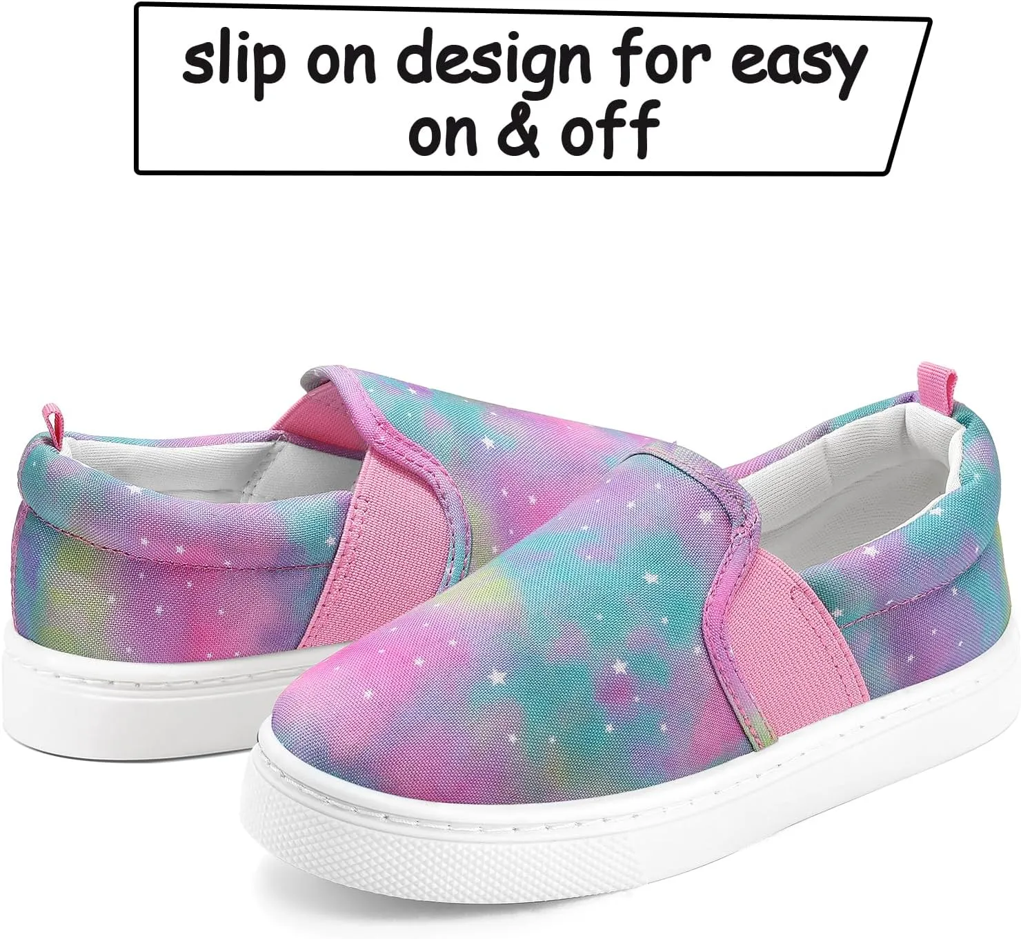 K KomForme Toddler Sneakers for Girls Boys Slip On Canvas Walking Shoes