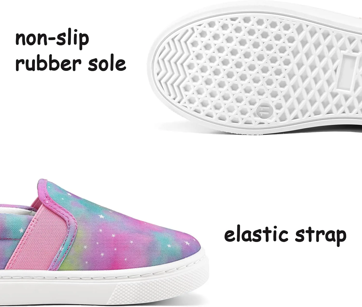 K KomForme Toddler Sneakers for Girls Boys Slip On Canvas Walking Shoes