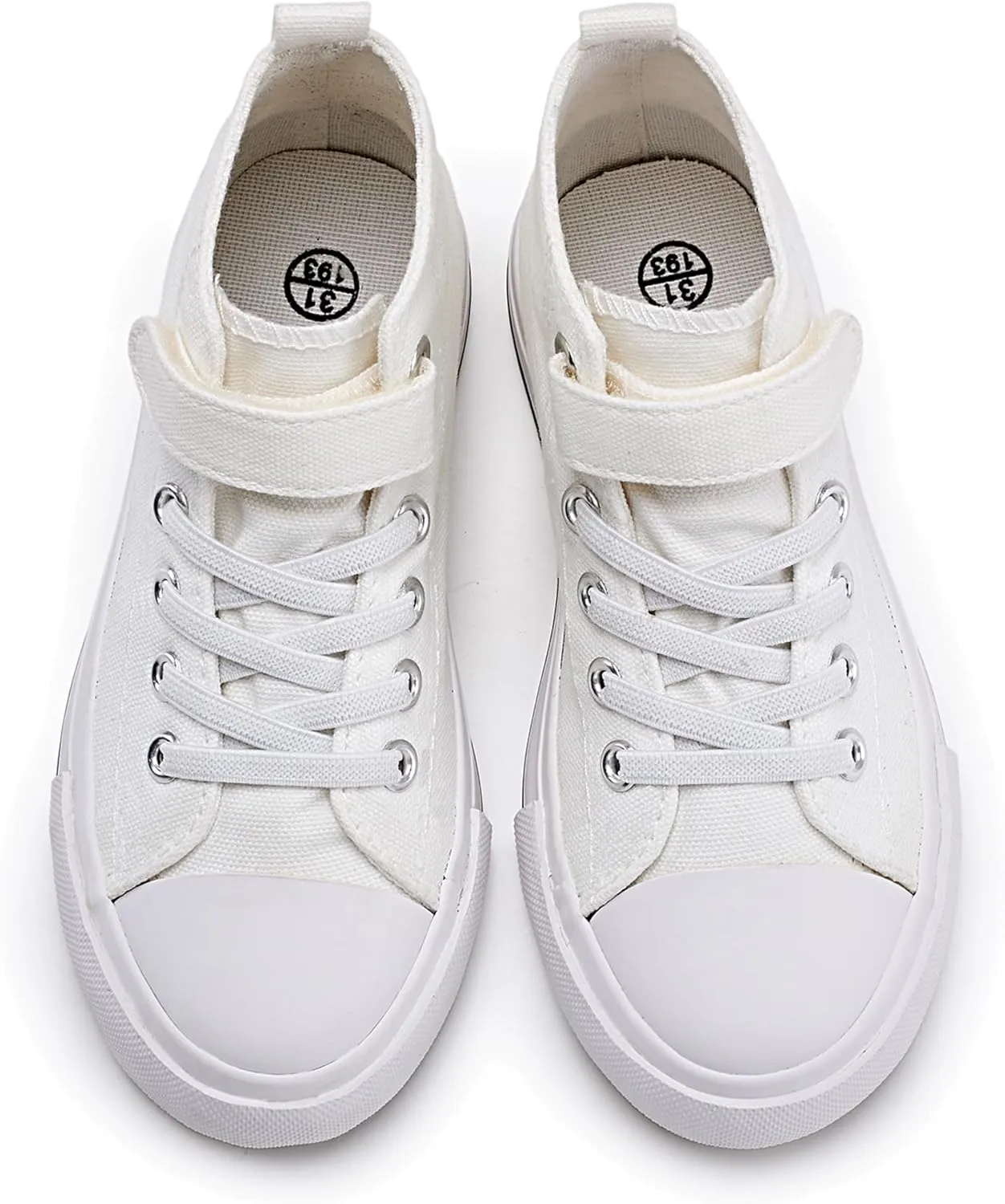 Kids Canvas Sneakers for Boys Girls Lace-up Canvas Shoes Low Top Toddler Walking Shoes Casual Lightweight Adjustable Strap Big Kid Running Sneakers