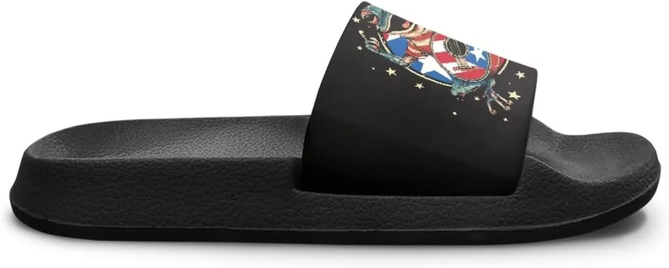 Kids Open Toe Slide Sandals for Boys Girls Comfortable Indoor & Outdoor Shower Slippers Patriotic Shoes for Kids