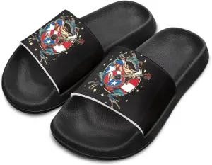 Kids Open Toe Slide Sandals for Boys Girls Comfortable Indoor & Outdoor Shower Slippers Patriotic Shoes for Kids