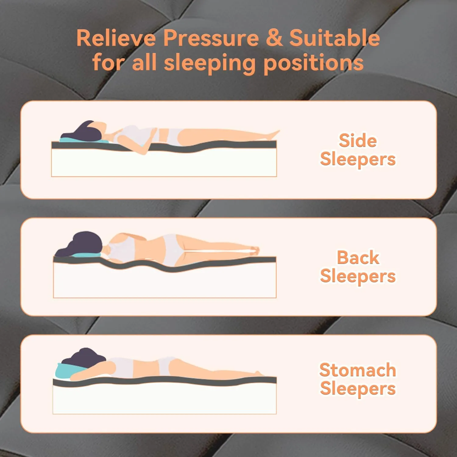 King Mattress Topper for Back Pain, Extra Thick Pillow Top Mattress Pad Cover with 8-21 Inch Deep Pocket, Soft Mattress Protector Overfilled Down Alternative (Gray, King)