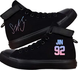 KPOP Shoes Jungkook Merchandise V Taehyung Jimin Suga JHope Jin High Top Canvas Sneakers High Top Lace Ups Casual Shoes