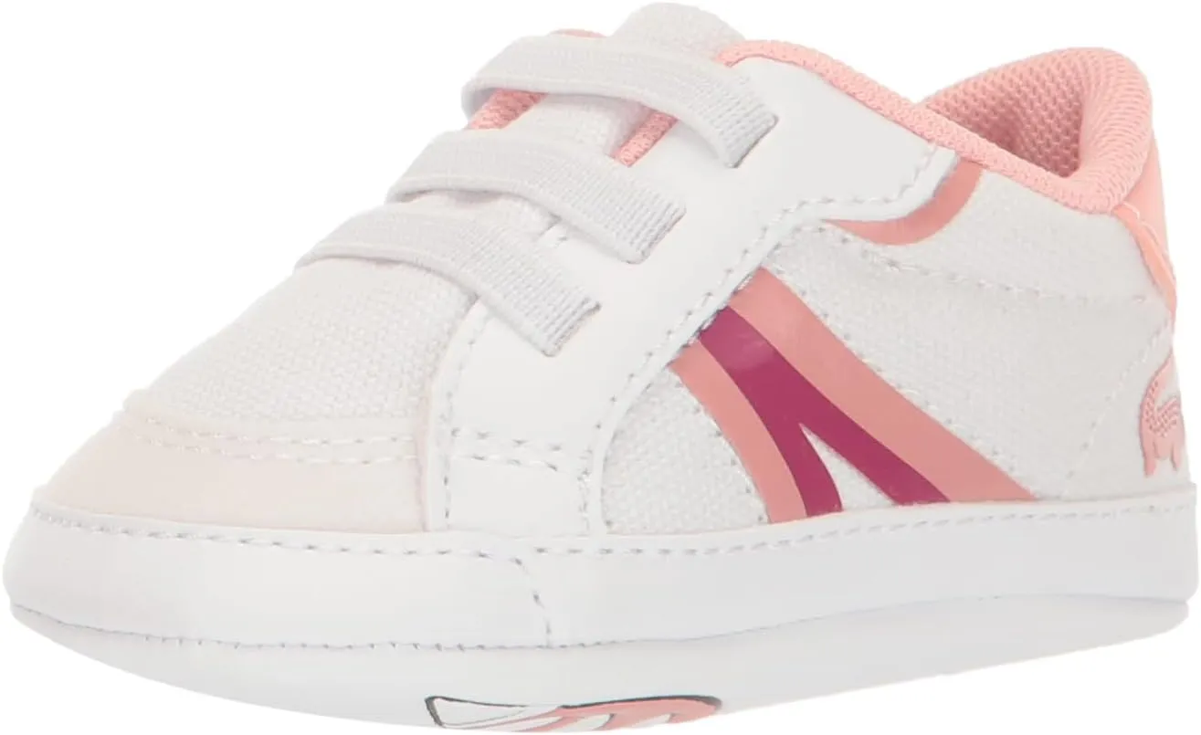 Lacoste Kid's L004 CUB Sneaker, WHT/BLU, 3