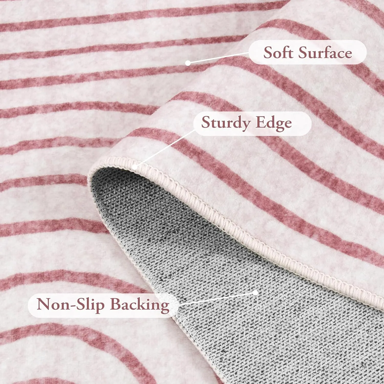 Lahome Abstract Washable Rugs 5x7, Soft Pink Rugs for Living Room Bedroom Girls, Ultra-Thin Non-Shedding Modern Throw Large Carpet for Dining Room Office(5'x7',Pink)