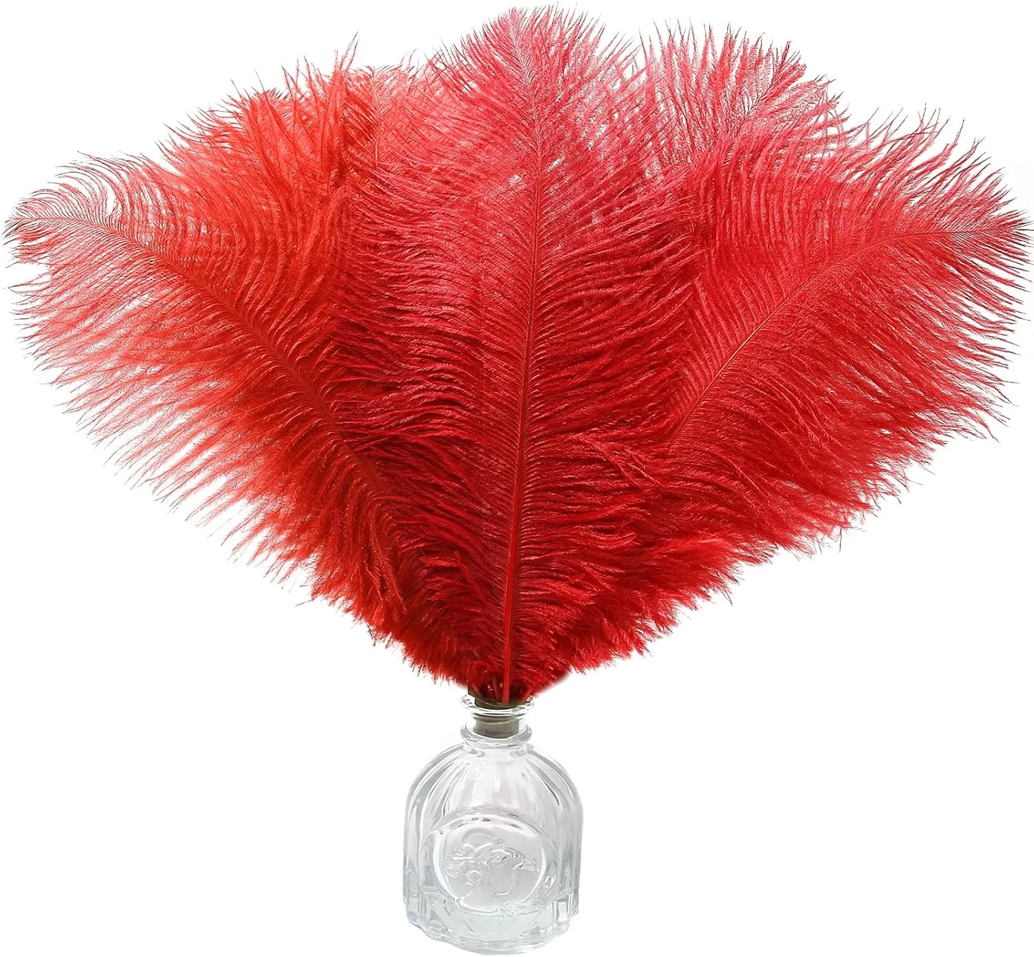Lamar 20Pcs 14-16'' Red Ostrich Feathers for Decoration, Wedding Centerpieces, Crafts, Festival, Carnival, Party Decor, Floral Arrangement, Bohemian Home Decor (Red)