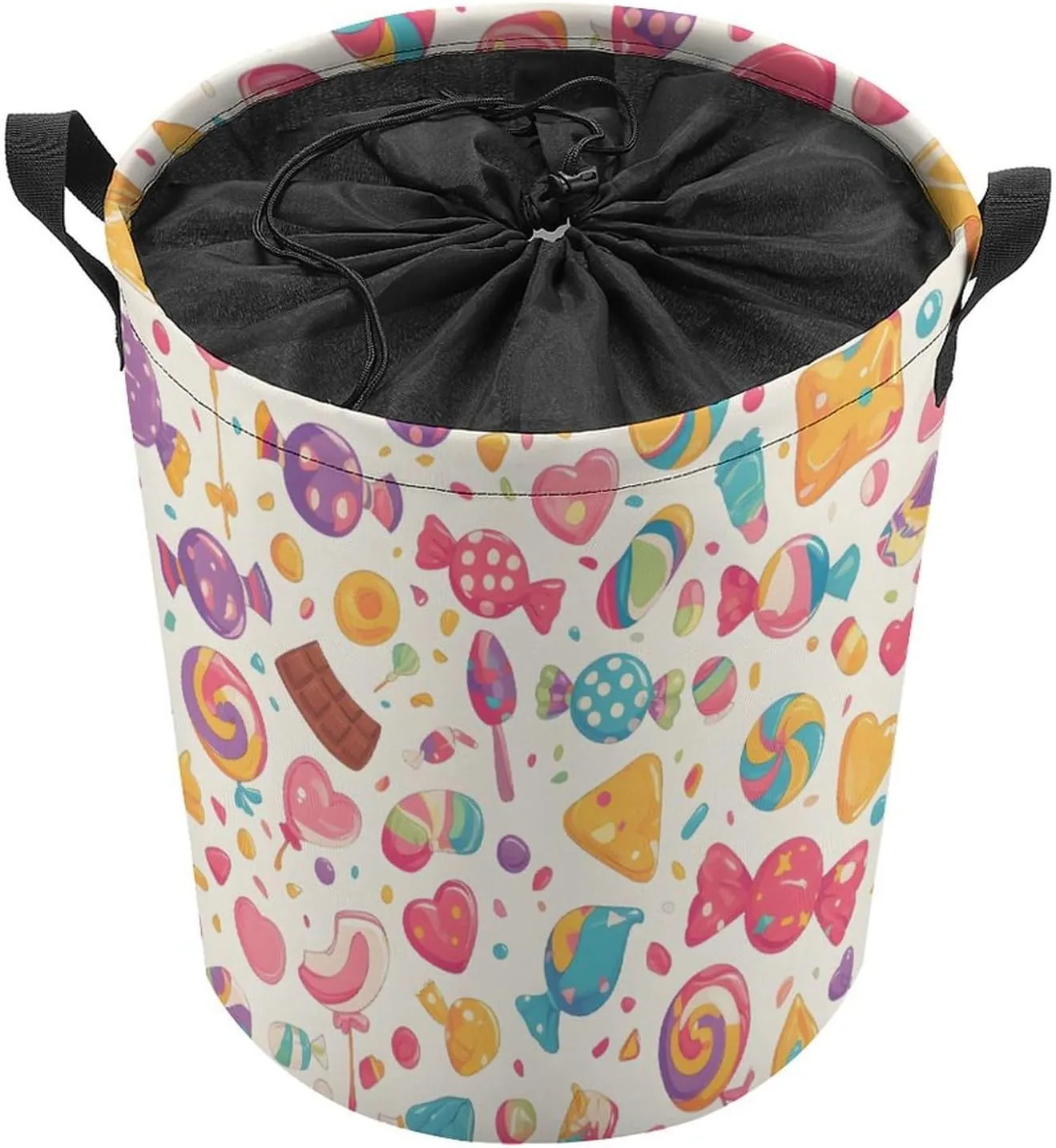 Laundry Hampers, Large Drawstring Laundry Bag, Removable Laundry Bags, Collapsible Storage Bin with Handles for Home Organization, Kids Room, Nursery Visual Arts