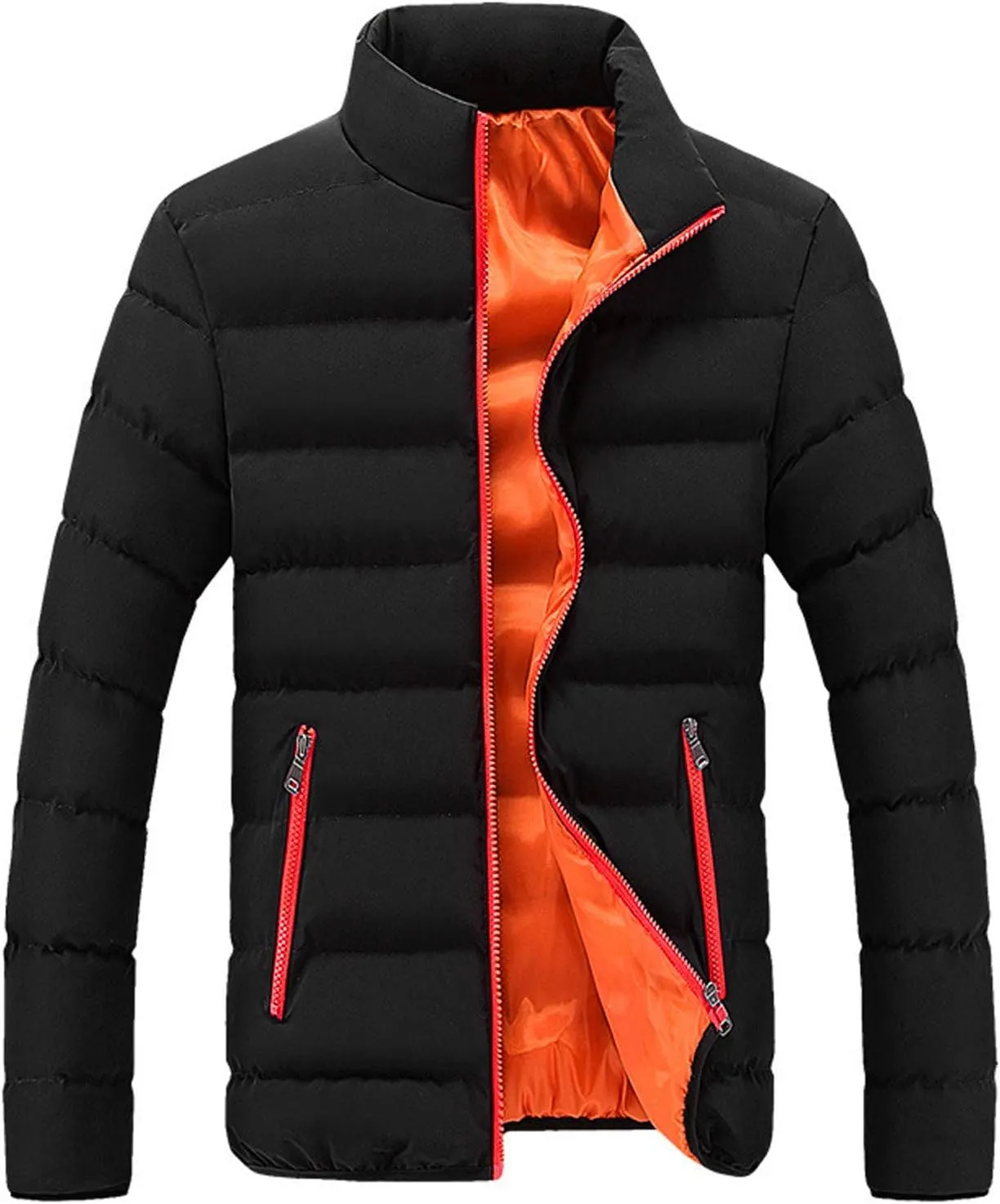 LCMTWX Men's Winter Jacket Windproof Stand Collar Knitted Splice Sweater Coat Casual Cardigan Stylish Outwear Coats for