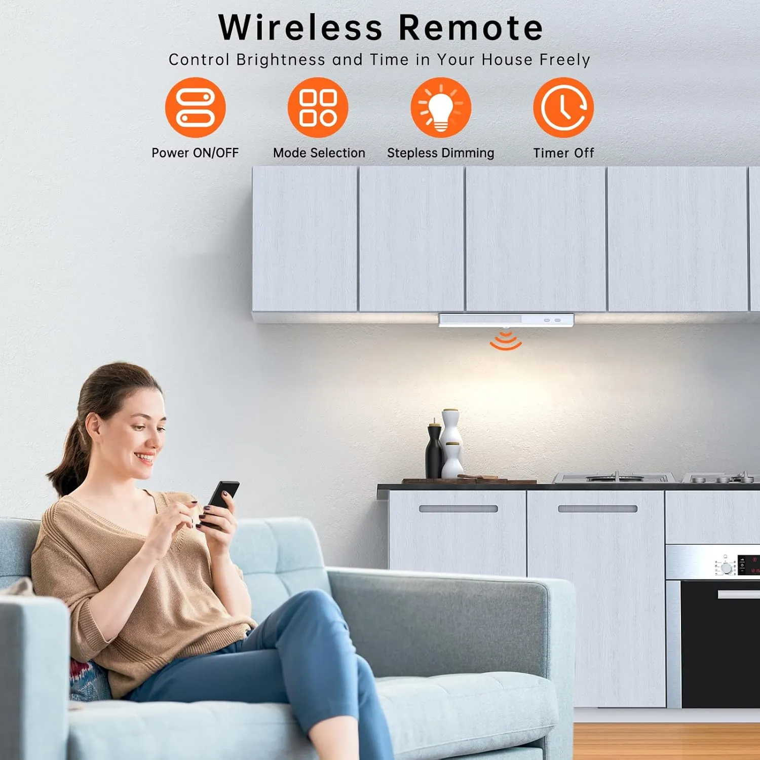 LED Closet Light with Charging Station, 6 Pcs 30LEDs Dimmer Rechargeable Motion Sensor Under Cabinet Lighting with Remote Control, Wireless Stick-Anywhere Night Light for Wardrobe,Kitchen