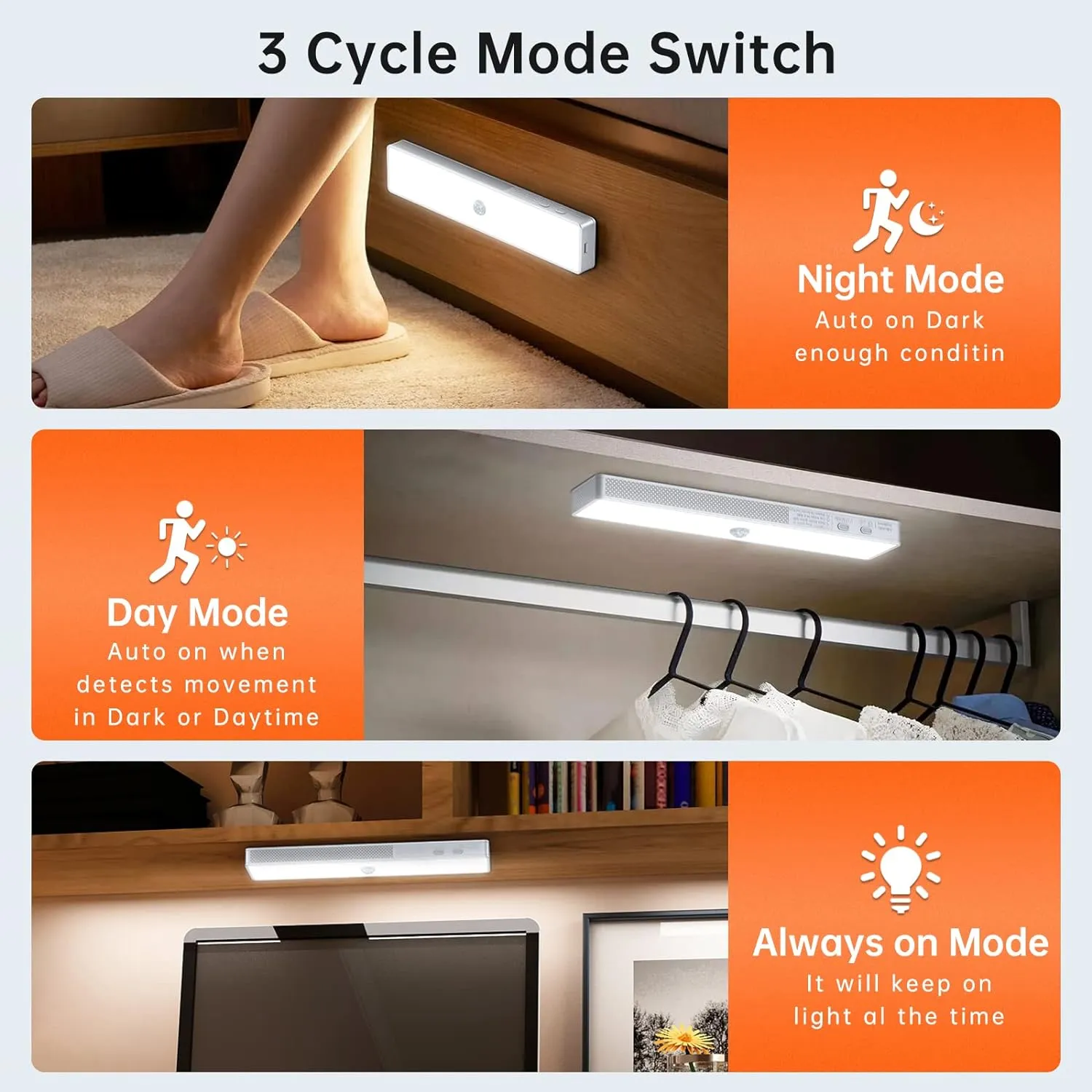 LED Closet Light with Charging Station, 6 Pcs 30LEDs Dimmer Rechargeable Motion Sensor Under Cabinet Lighting with Remote Control, Wireless Stick-Anywhere Night Light for Wardrobe,Kitchen