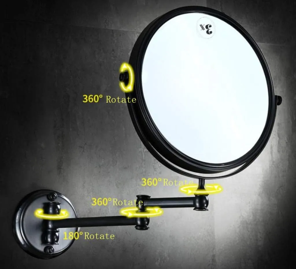 LED Cosmetic Mirror with Light and Magnification, Two-Sided Swivel Wall Mounted Bathroom Makeup Vanity Mirror,Style 1_8 inch(Style 1)