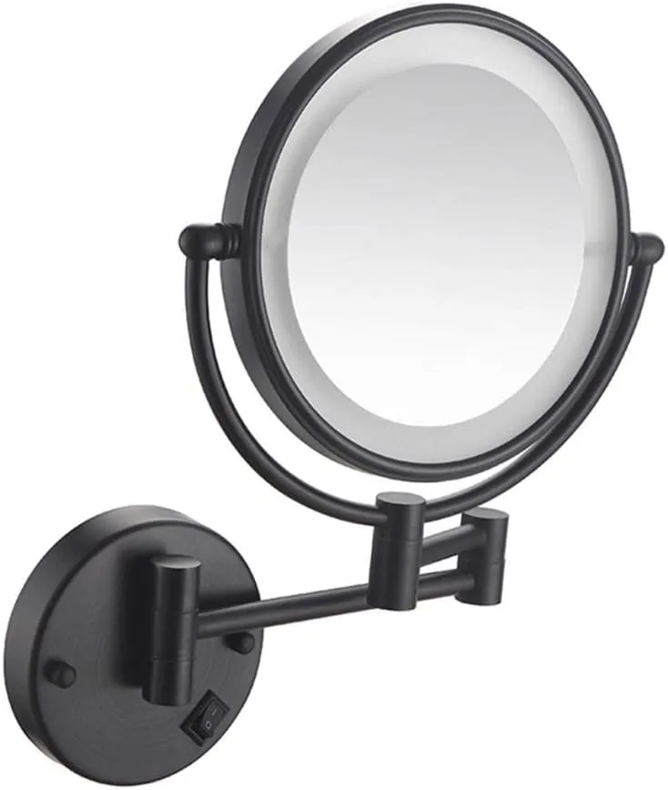 LED Cosmetic Mirror with Light and Magnification, Two-Sided Swivel Wall Mounted Bathroom Makeup Vanity Mirror,Style 1_8 inch(Style 1)