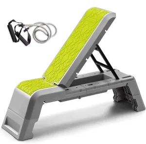 leikefitness Multifunctional Aerobic Deck with Cord Workout Platform Adjustable Dumbbell Bench Weight Bench Professional Fitness Equipment for Home Gym