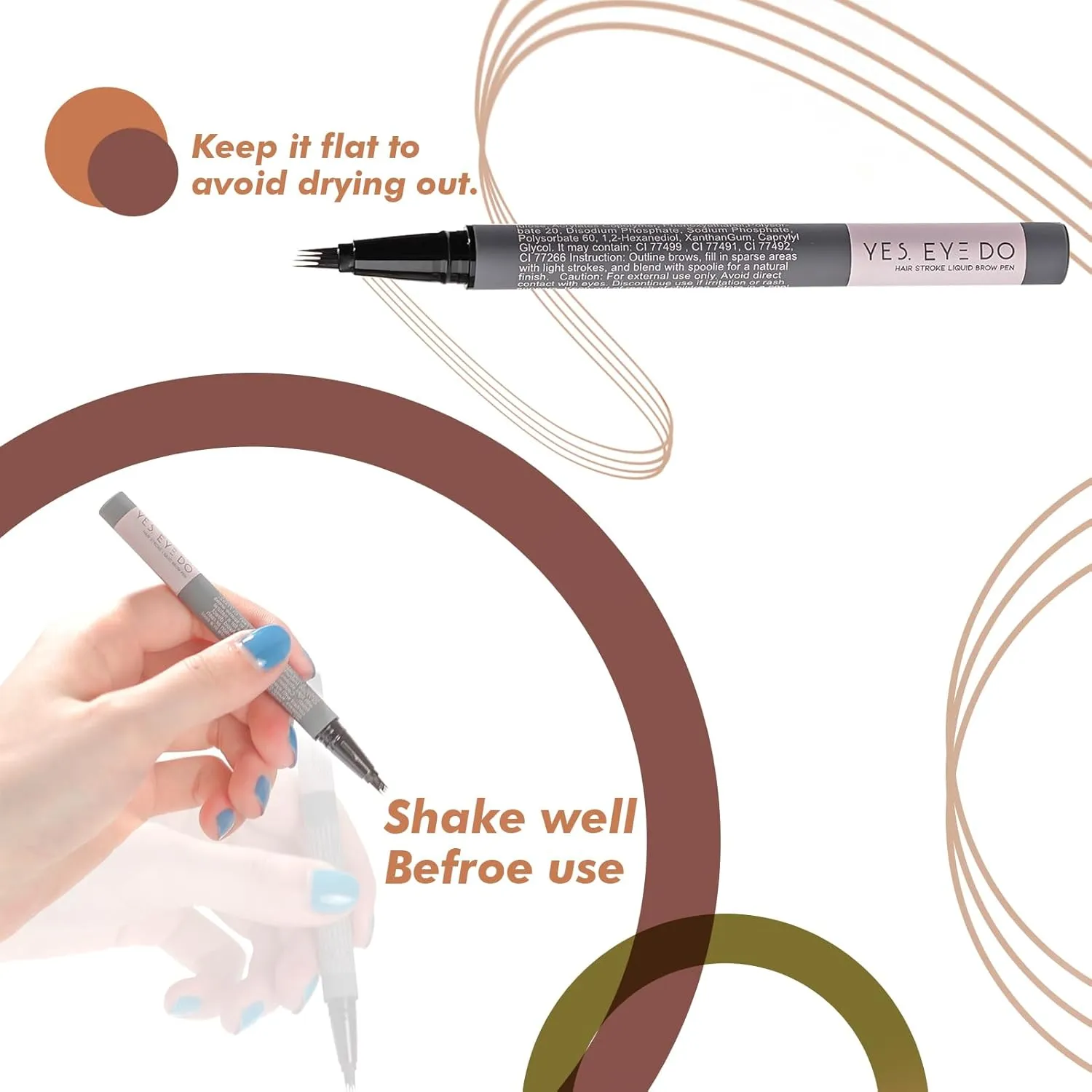 Light Taupe Eyebrow Pencil for Older Women, Light Blonde Eyebrow Pen with Hair Stroke, Ultra Precise 4-Tip Eyebrow Pen, 24H Long Wear YES.EYE DO(Golden Caramel-Light Taupe)