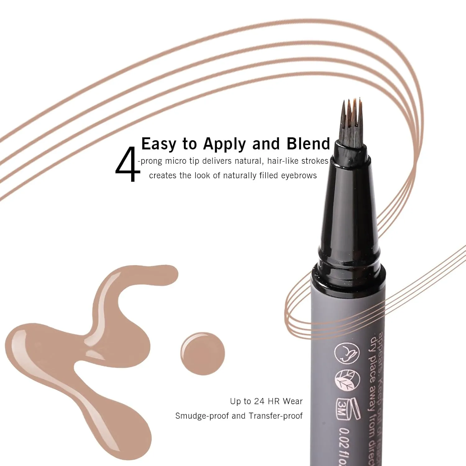Light Taupe Eyebrow Pencil for Older Women, Light Blonde Eyebrow Pen with Hair Stroke, Ultra Precise 4-Tip Eyebrow Pen, 24H Long Wear YES.EYE DO(Golden Caramel-Light Taupe)
