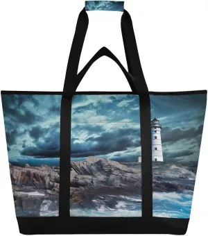 Lilighthouse Reusable Insulated Lunchbox Cooler Bag, Leakproof Kitchen Grocery Bag Collapsible Portable Cooler Tote Bag for Picnic, Camping, Office, Travel