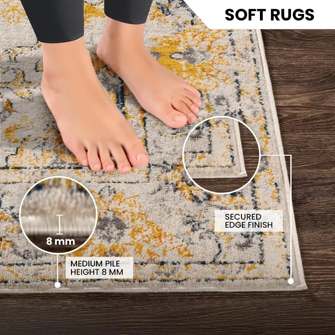 Livabliss Delney Oriental Area Rug,6'7" x 9',Yellow