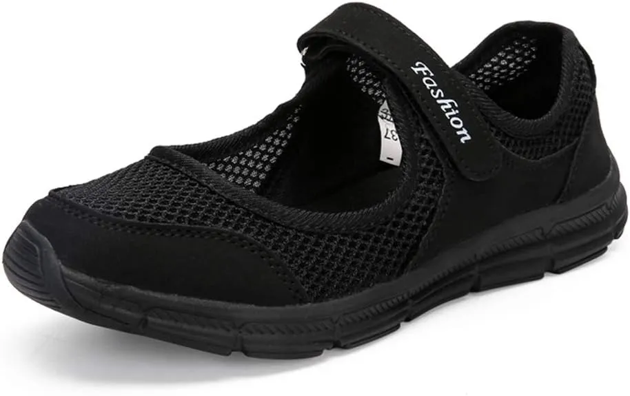 LLTMALL Women's Adjustable Mesh Sneakers Lightweight Mary Jane Shoes