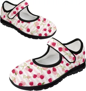 Love Heart Pattern Womens Shoes Casual Breathable Slip On Kung Fu Mary Jane Shoes Diabetic Adjustable Grounding Shoes