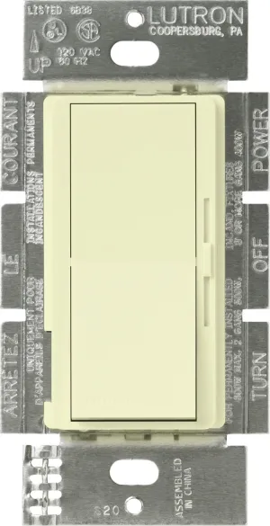 Lutron Diva Dimmer Switch for Incandescent Bulbs, 1000-Watt/Single-Pole Preset, DV-10P-AL, Almond