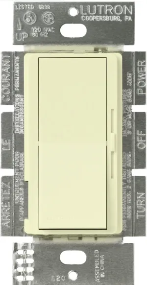 Lutron Diva Electronic Low Voltage Dimmer | 300-Watt, Single-Pole or 3-Way | DVELV-303P-AL, Almond