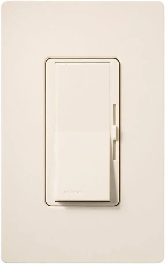 Lutron Diva Electronic Low Voltage Dimmer | 300-Watt, Single-Pole or 3-Way | DVSCELV-303P-ES, Eggshell